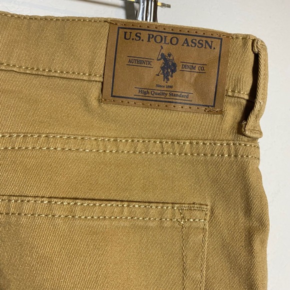 NWT US Polo Assn Boys Straight Twill Jeans Honey Size 18 Preppy Uniform Gorpcore - Picture 8 of 13